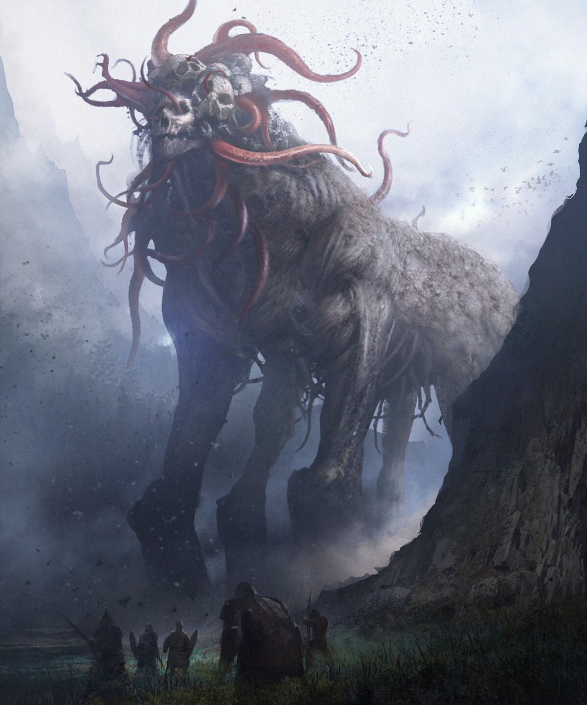 Mist by Dong Geon Son. .. &quot;calm down you clowns, its a scavanger that feeds on giant's bones&quot;