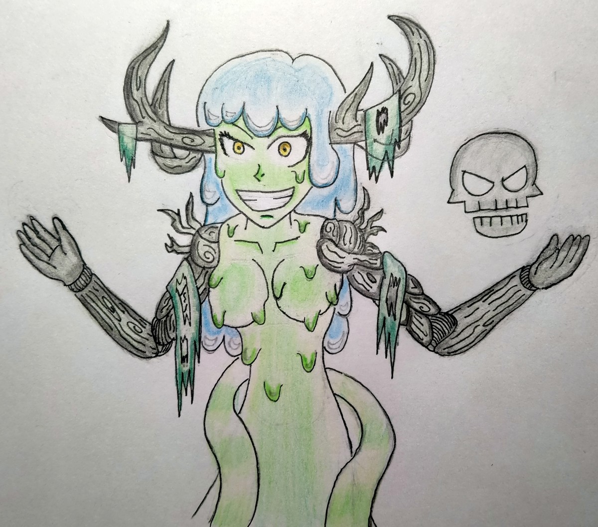 Muldrotha, the weabtide. Attempt in drawing Muldrotha haha and first time drawing slime.. Very cute and based.