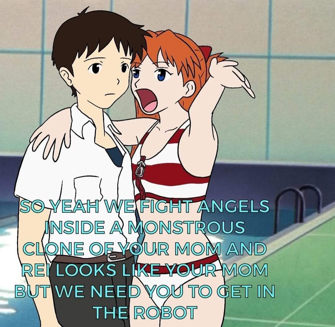 NGE in a nutshell. .. &quot;Do it and I'll let you beat your meat over my unconscious body. I won't let you hit it though, I'm trying to get a man thrice my age to break the law, so 
