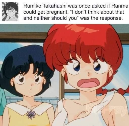 nonchalant Magpie. .. I mean, that question has a canon answer. The Musk tribe would catch dangerous animals and then turn them into girls in the same spring Ranma fell into. They'd 