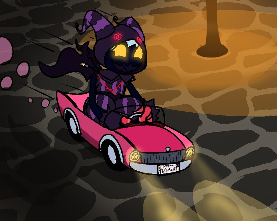 OC Art, Crusin'. Ana finds a small fast car and uses it to commit vehicular manslaughter on any keybearer she finds cruise around traverse town in absolute styl
