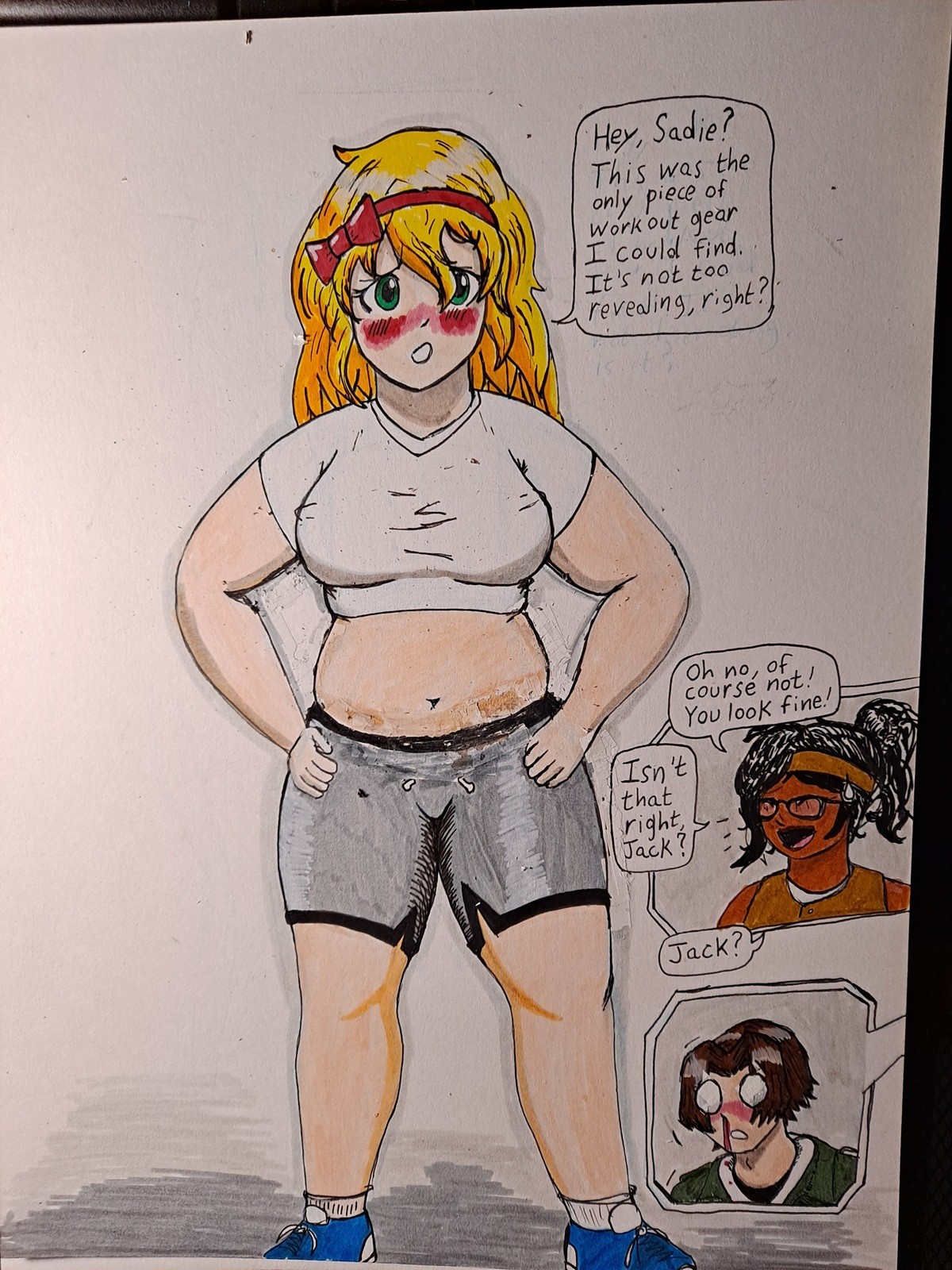 (OC repost) Lisa's workout gear. .. Woman Belly Erotic