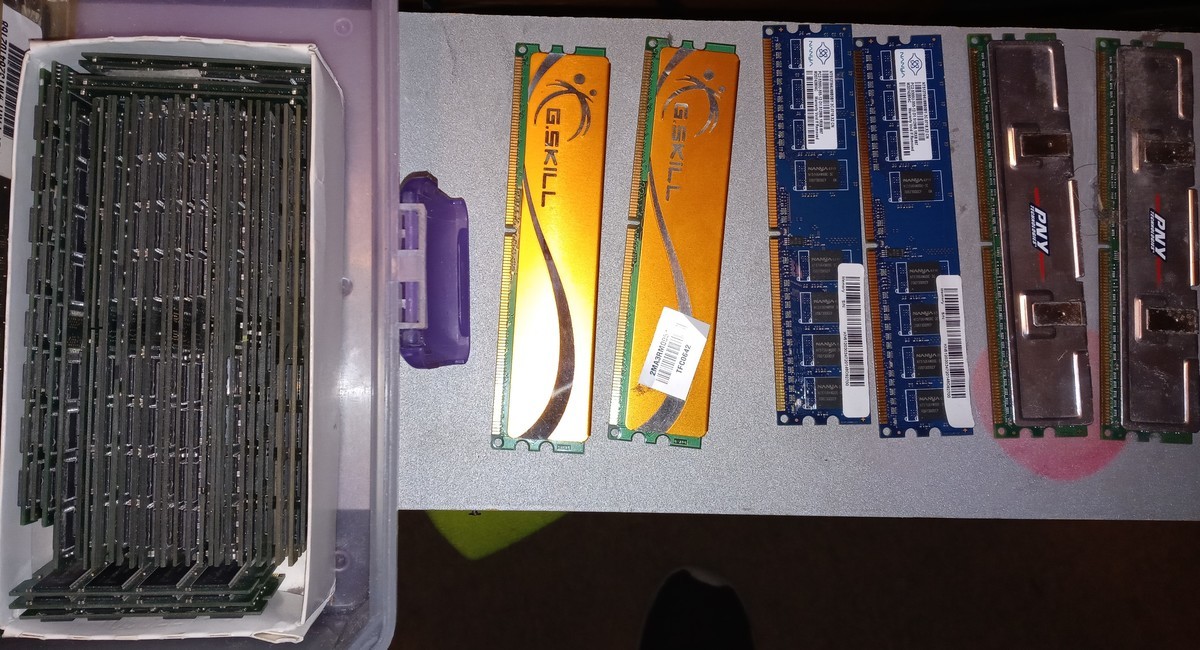 Old Memories. Sticks of pc-100 and more. Even came across a stick of ddr2 4gig laptop memory, in electrostatic bag. I think that's the best out of teh collectio
