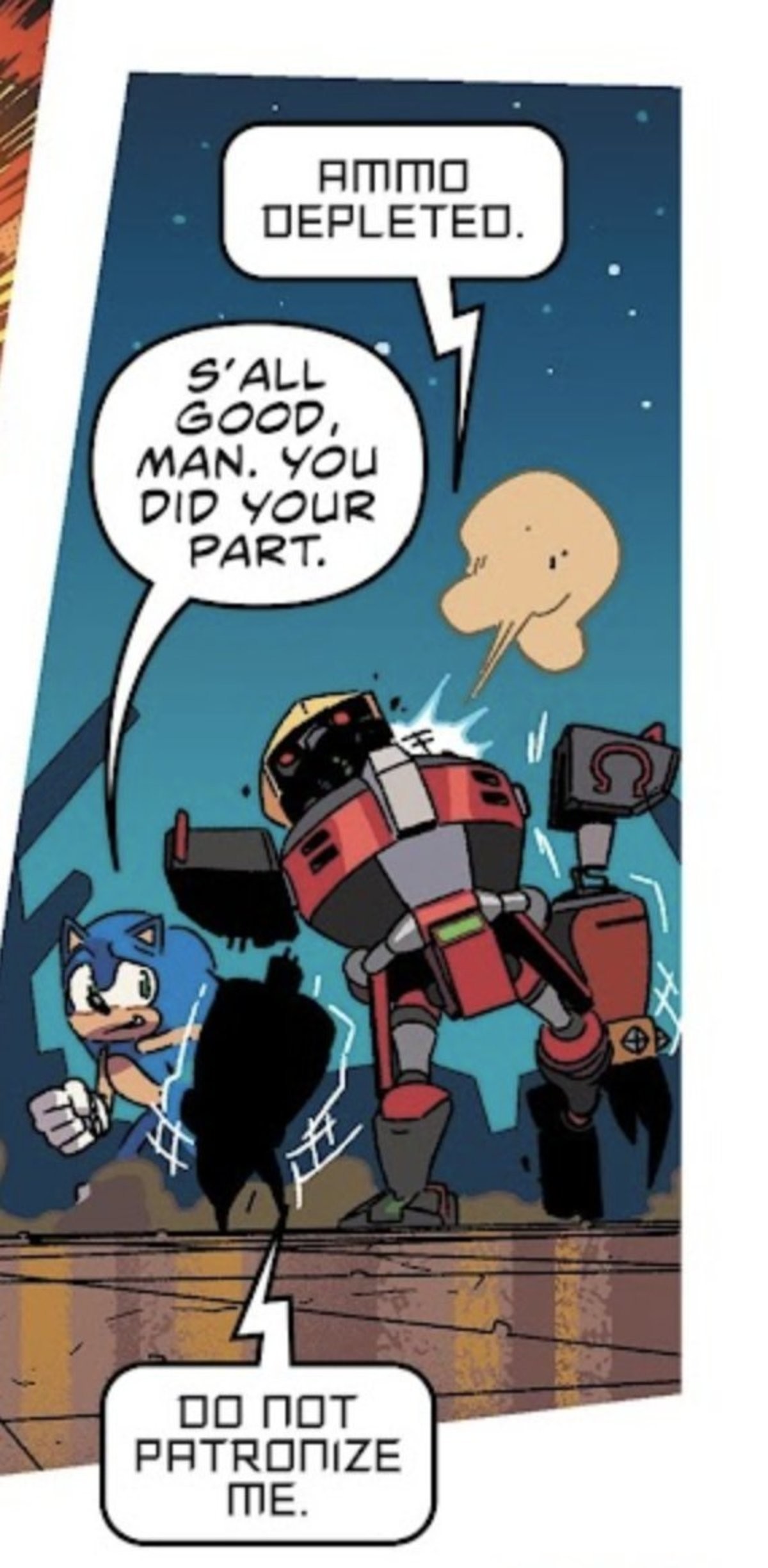 Omega. Sonic the Hedgehog (2018) Issue #32 .. omega is unironically hilarious in those comicsComment edited at .