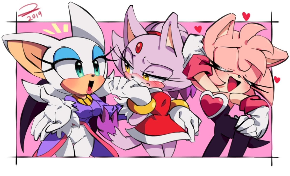 Outfit Switch. .. Honestly, Amy looks better in Rouge's outfit than her own.