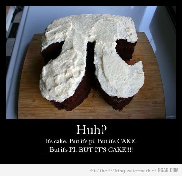 Pi or Cake. That is the question found on 9gag. Huh 9. Huh? It's a cake, but it's a pony. But it's cake! But it's a pony! But it's cake!!! ^ Same . It's a cake in the shape of a pony, just like your is a Cake in the