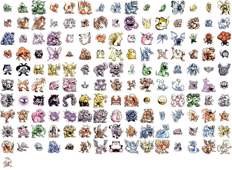 Pokemon green sprites. Our favorite pokemon weren't always as cute as we thought. Here are he original sprites for the pokemon red and green games released in J