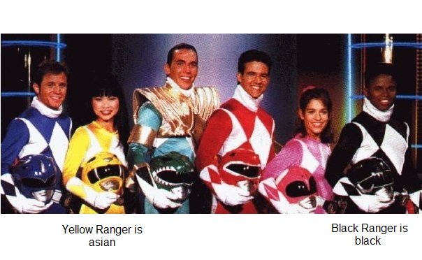 Power Rangers Racism. . falsh' Ranger is "amili Ranger is asian black. my favorite ranger
