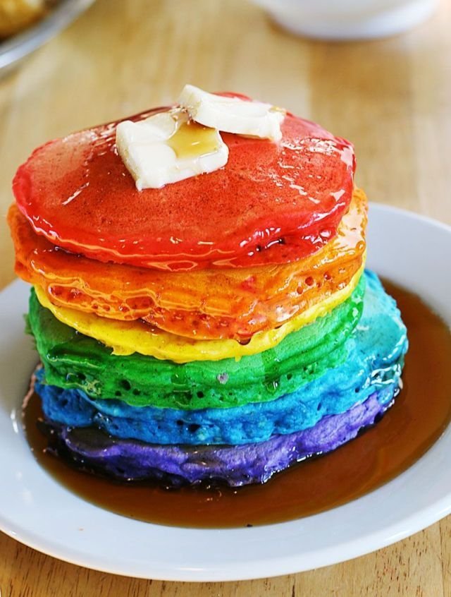 Rainbow Pancakes!. Will take care of any blue waffle... OH no its a blue waffle...... oh wait that's a pancake