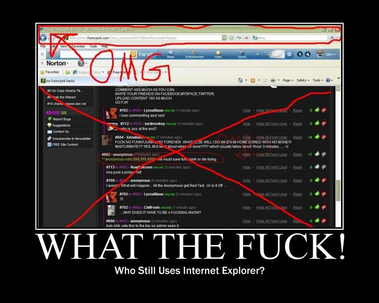 Who Still Uses Internet Explorer?. please give me hardcore porn. no gay stu...