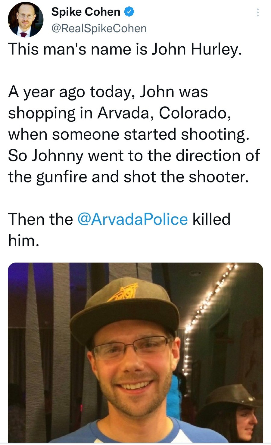 retiring Hyena. That is a way to apply &quot; No good deed goes unpunished&quot;.. This reminds me of the time a muslim shooter killed 10 white people in Boulder two years ago and still hasn't gone to trial