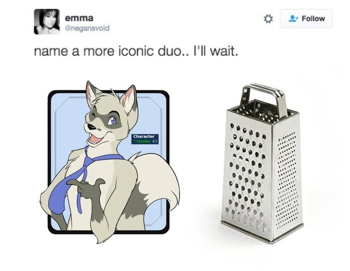 Furry and a cheese grater