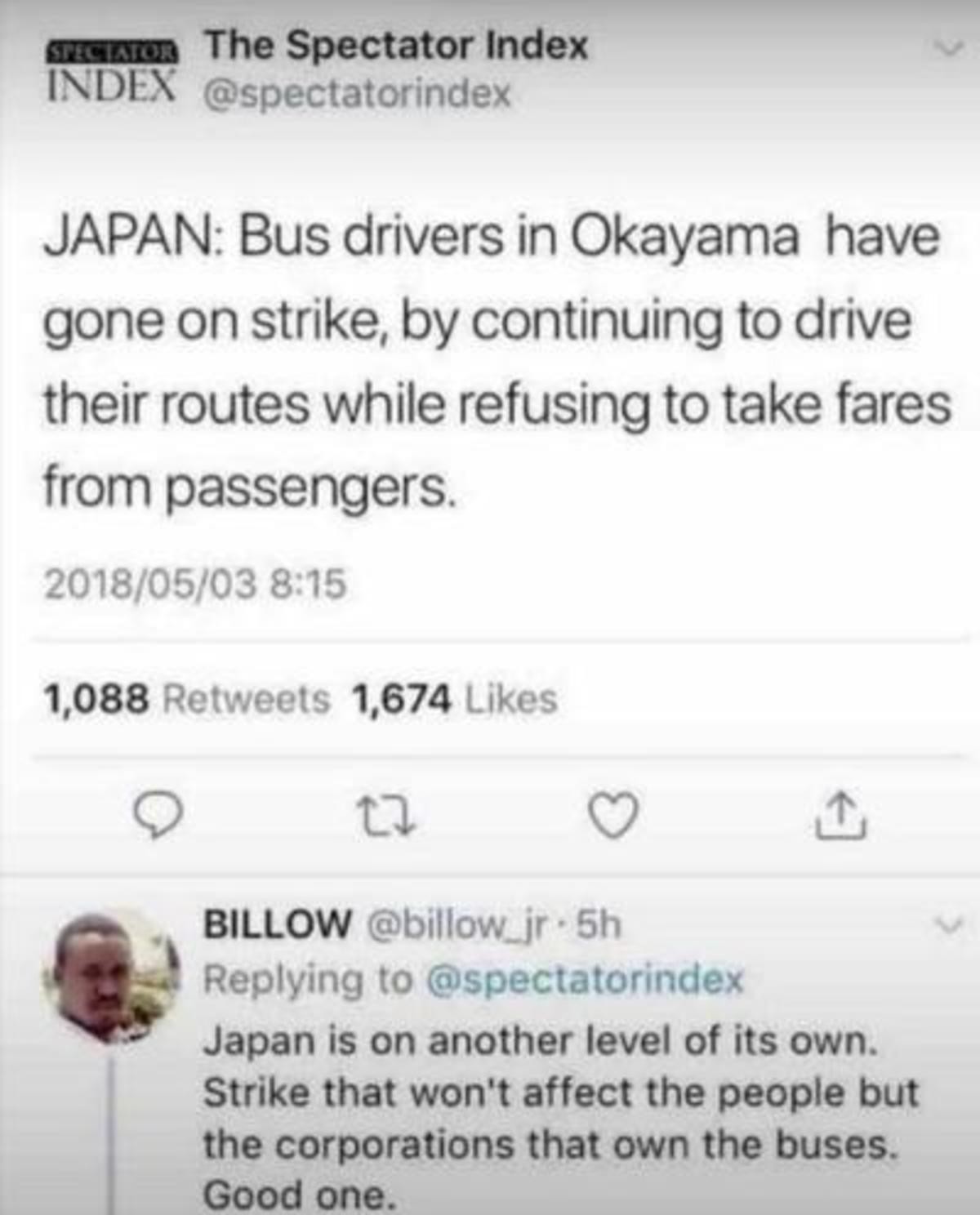 scandalized Commies. .. Good thing Japan would realize this is a problem. If we didn't this in America, the companies would just not pay the employees striking and let them keep workin