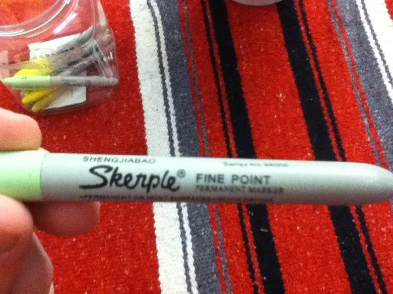 Seems Legit. I picked it up thinking it was a regular Sharpie..... hahaha i remember my dad bought me a couple of these skerple markers. they suck