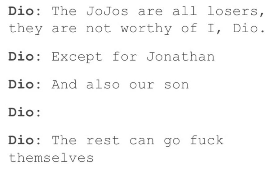 ...Shut up. join list: JojoGeneral (625 subs)Mention History.. Joseph is the superior Jojo