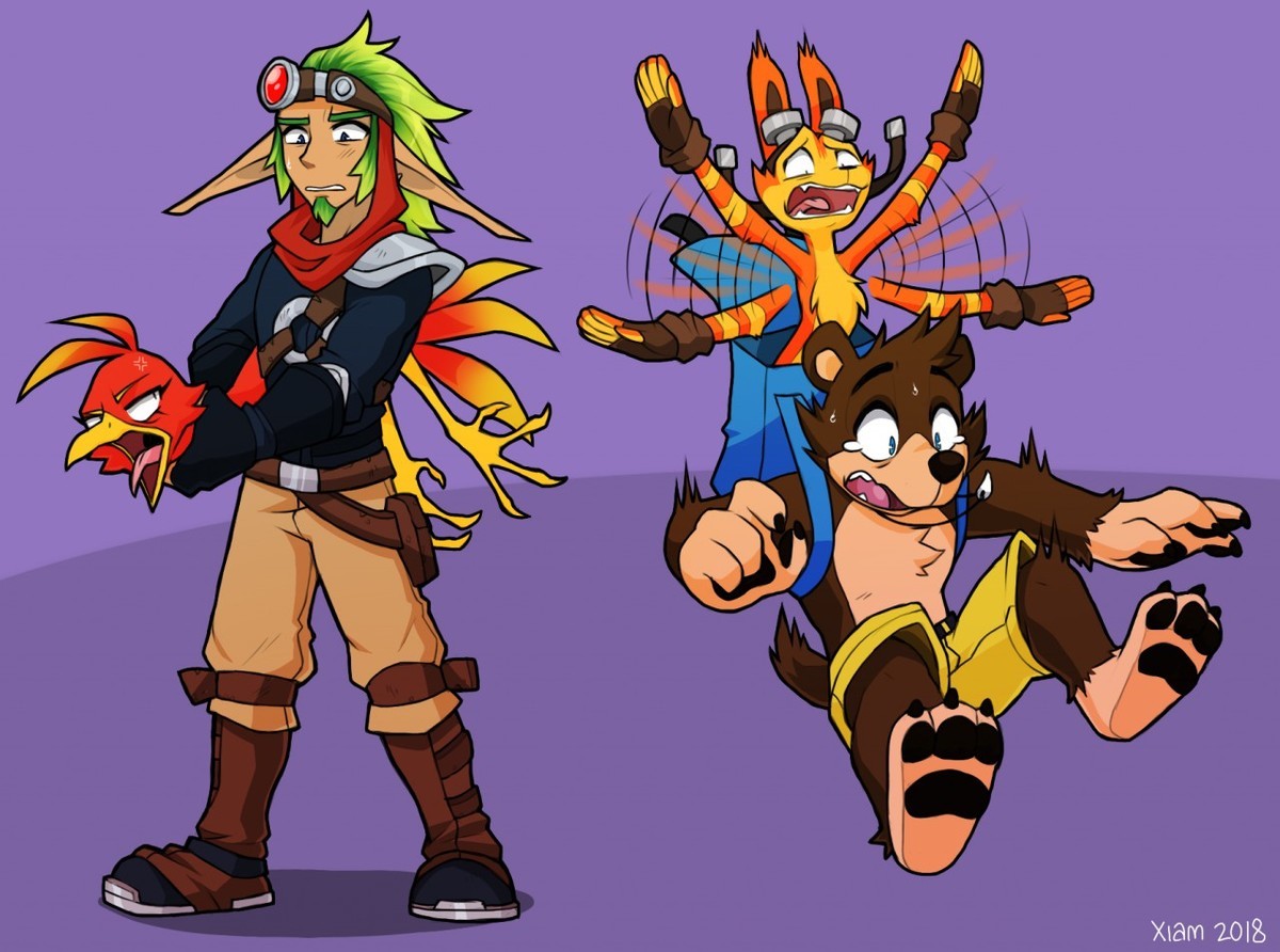 Sidekick Swap. .. Man, I've barely seen Jak &amp; Daxter anywhere... and this drawing is from 2018... are they ever going to become relevant again?
