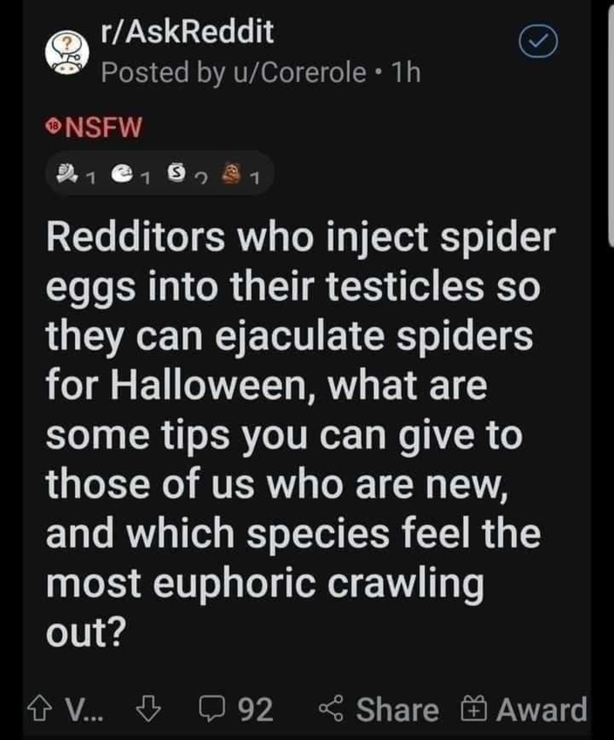 SPIDDER JIZZ IN MY PANTIES. .. Spider coom Spider coom His ejaculate will clear out a room Spits his web, full of slime This post is a crime Watch out, here comes the spider coom