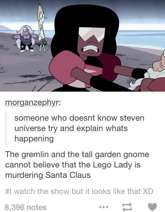 STEVEN UNIVERSE THREAD ME LADDIES. . someone who doesnt know steven universe try and explain whats happening The gremlin and the tall garden gnome cannot believ