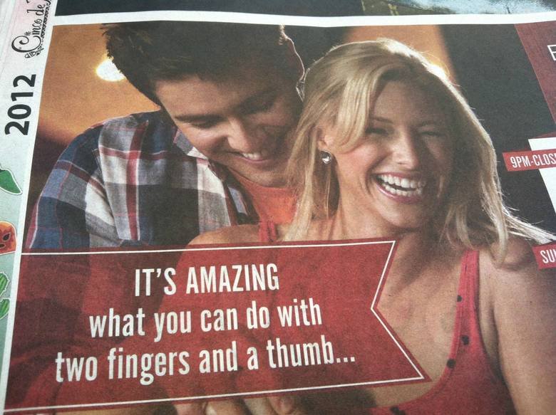 Suddenly, a Wild Bowling Ad Appears. A description of five words..