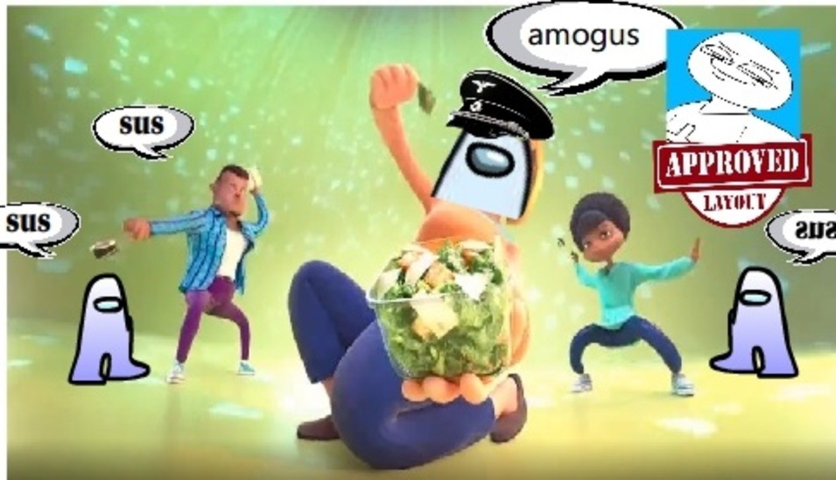 Амогус танцует