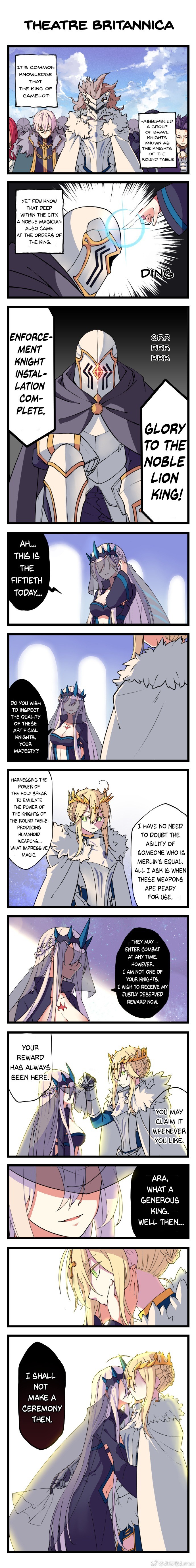The Lion King & The Evil Witch. Source misadventuresin_camelot/ join list: Fate (425 subs)Mention History join list:. This is cute and all, but are we just gonna gloss over the fact that she gave the go-ahead for genocide of the mountain people?