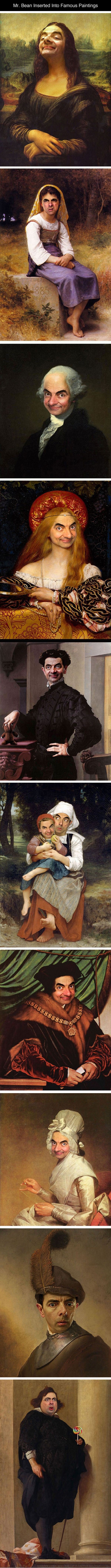 There. This looks better.. . Mr. Bean Inserted Into Famous Paintings rfi'. this is some 2009 facebook . Aint gon lie, this is funny tho.