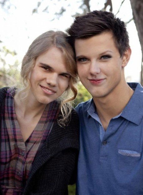 There, it's better now.. Yup. Much better... If Taylor Lautner and Taylor Swift get married, they would both be Taylor Lautner.