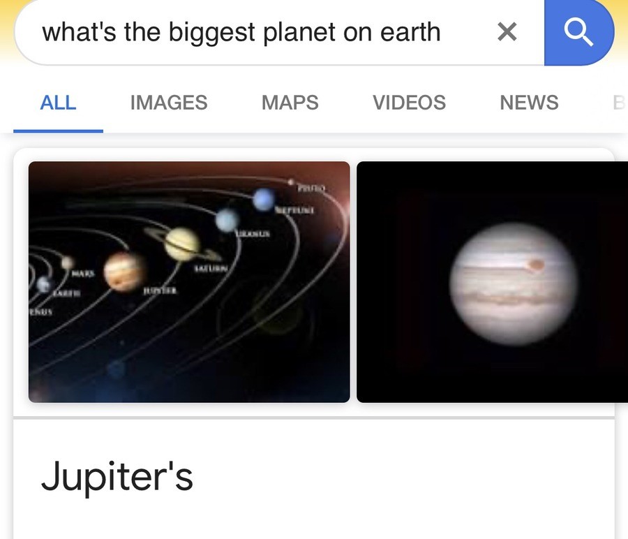 There's two?. .. jupiter's what? ass? I need answersComment edited at .