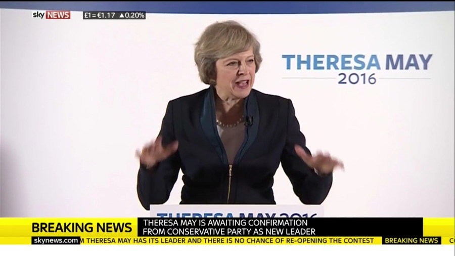 THERESA MAY - NEW PM. Andrea Leadsom pulls out from the Conservative race, leaving only Theresa May as the only candidate left. The Conservative '1922 Committee