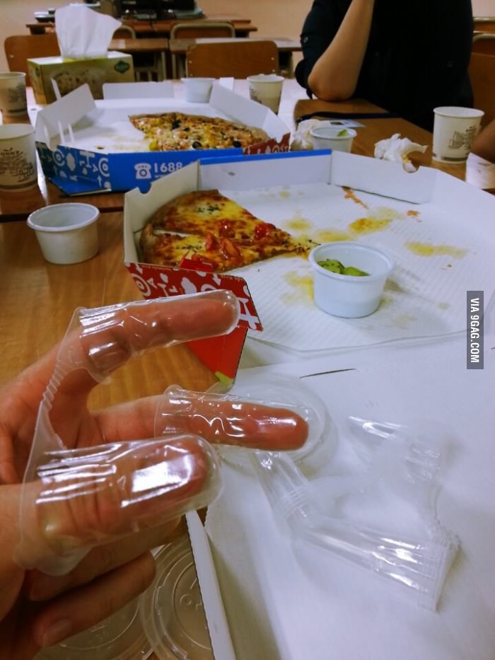 These and Pickles comes with Pizza. These and Pickles usually come with Pizza in Korea.. Finger condoms: when the snatch is so sketch, you don't even want your fingers to be naked inside it.