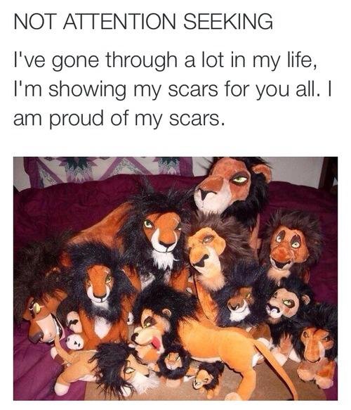 these are my scars. we've been through alot 2gether :,). NOT . SEEKING tte,'..', gone through ) lot in my life, I' m showing my scars for you all. I am proud of
