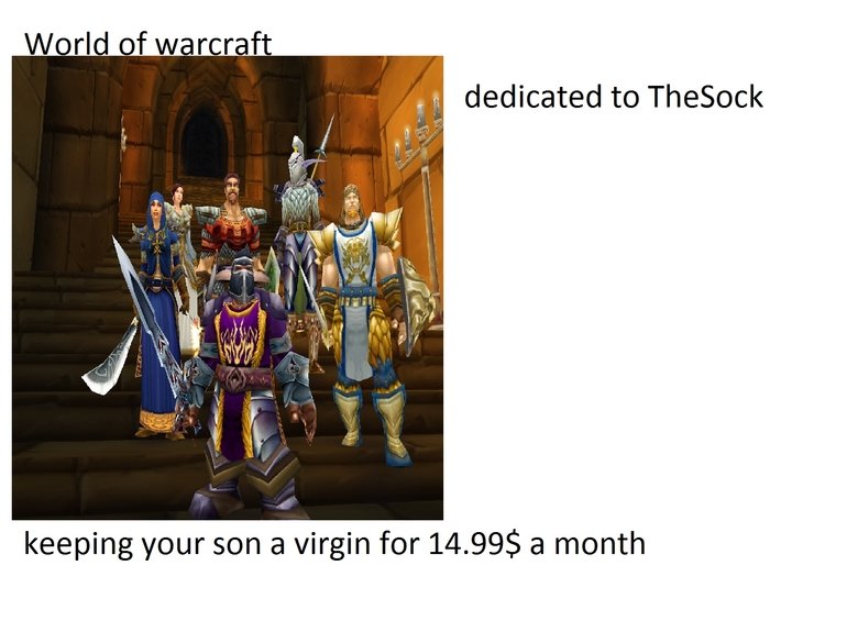 TheSock,World of warcraft. to TheSock. World of warcraft dedicated to Thesock keeping your son virgin for 14. 993 month