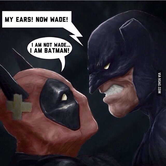 they are mine now!. . HY EARS! NEH HARE! I All BATMAN! I All HUT HARE.... Looked kind of good on Wade tho