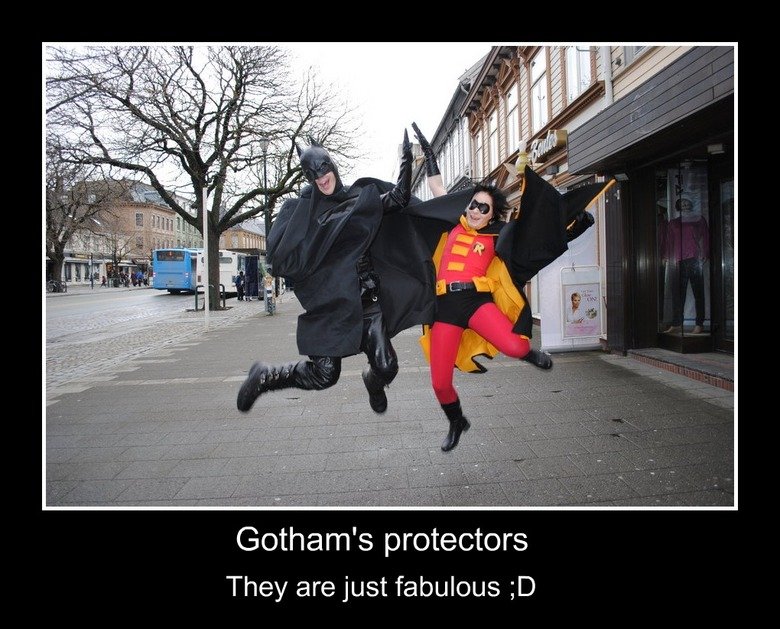 They are just. BATMAN &amp;amp; ROBIN!. Gotham' s protectors They are just fabulous. anyone else notice the guy in the window