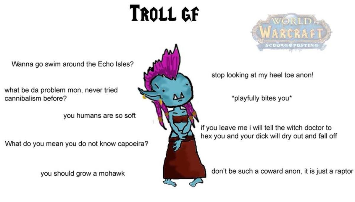 Troll GF. .. Only a monster like Toe-de.. you know it's name would look at the Toe-heel