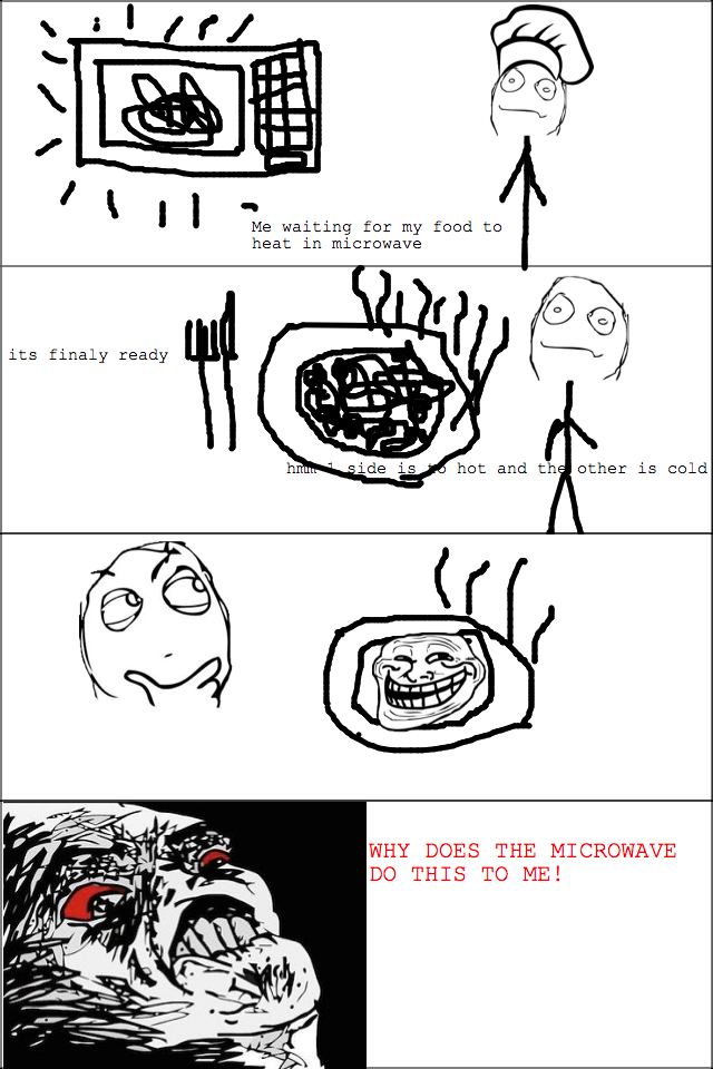 Troll Microwave. didnt take long i was heating my dinner and this happened to me im sure its happened to everyone (unless u have a NASA microwave). Me waiting f