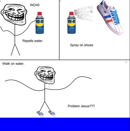Troll Physics. . Repeals water. Spray on shoes. Walk werttit