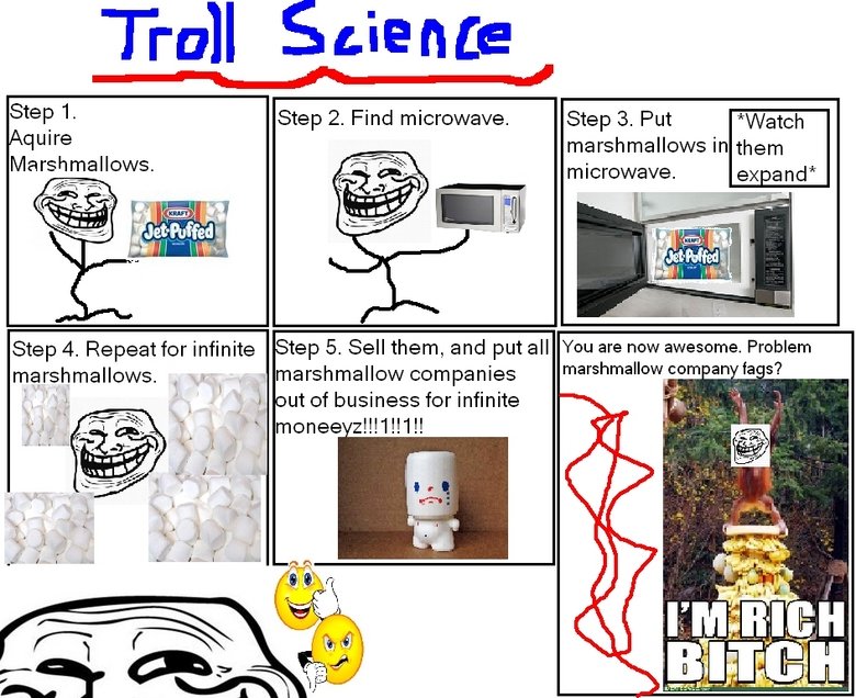 Troll Science.. First post evaar. Be gentle . Step 4. Repeat for infinite I. marshmallow companies 1 of business for infinite meenie .