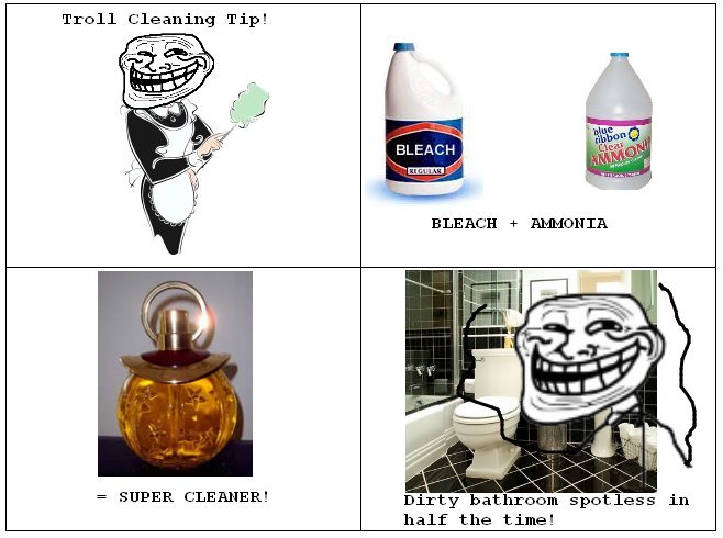 Troll Maid. try it, it really works! i just used it on the wood flooring on my room and its so cle-. Troll Cleaning Tip! BLE RICH + AMMONIA SUPER CLEANER! nifty