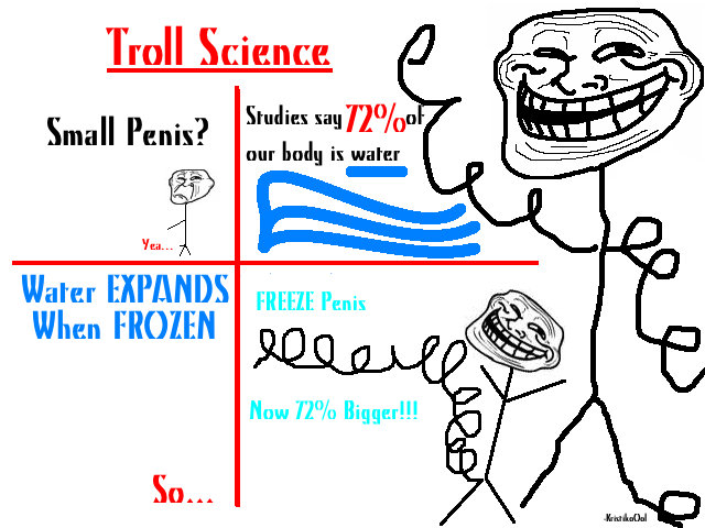 Troll Science. Sorry for bad quality... had to use trackpad, mouse broke P.S. Don't read tags. Trail Science Studies my TPU um Lady is water Small Penis? Water 
