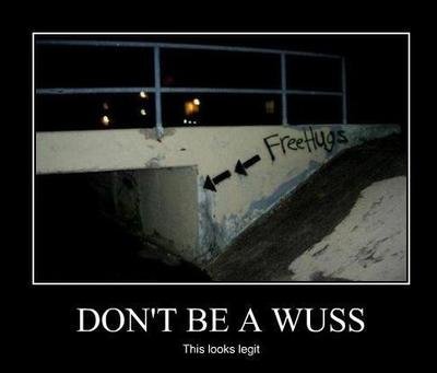 Troll under the bridge. I wouldnt go under there if i were u............ DON' T BE A WUSS This looks legit. i hug with a knife
