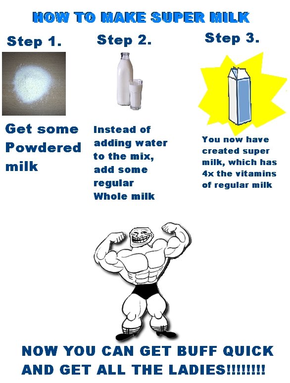 Troll Physhics 11. Different from others. new To mam () milk Step 1. Step fit. Step s. Get some Instead at Powdered adding T"'" to the mix, fun new have created