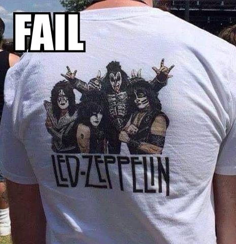 T-shirt Fail. .. How do you confuse Slipknot with Led Zeppelin?