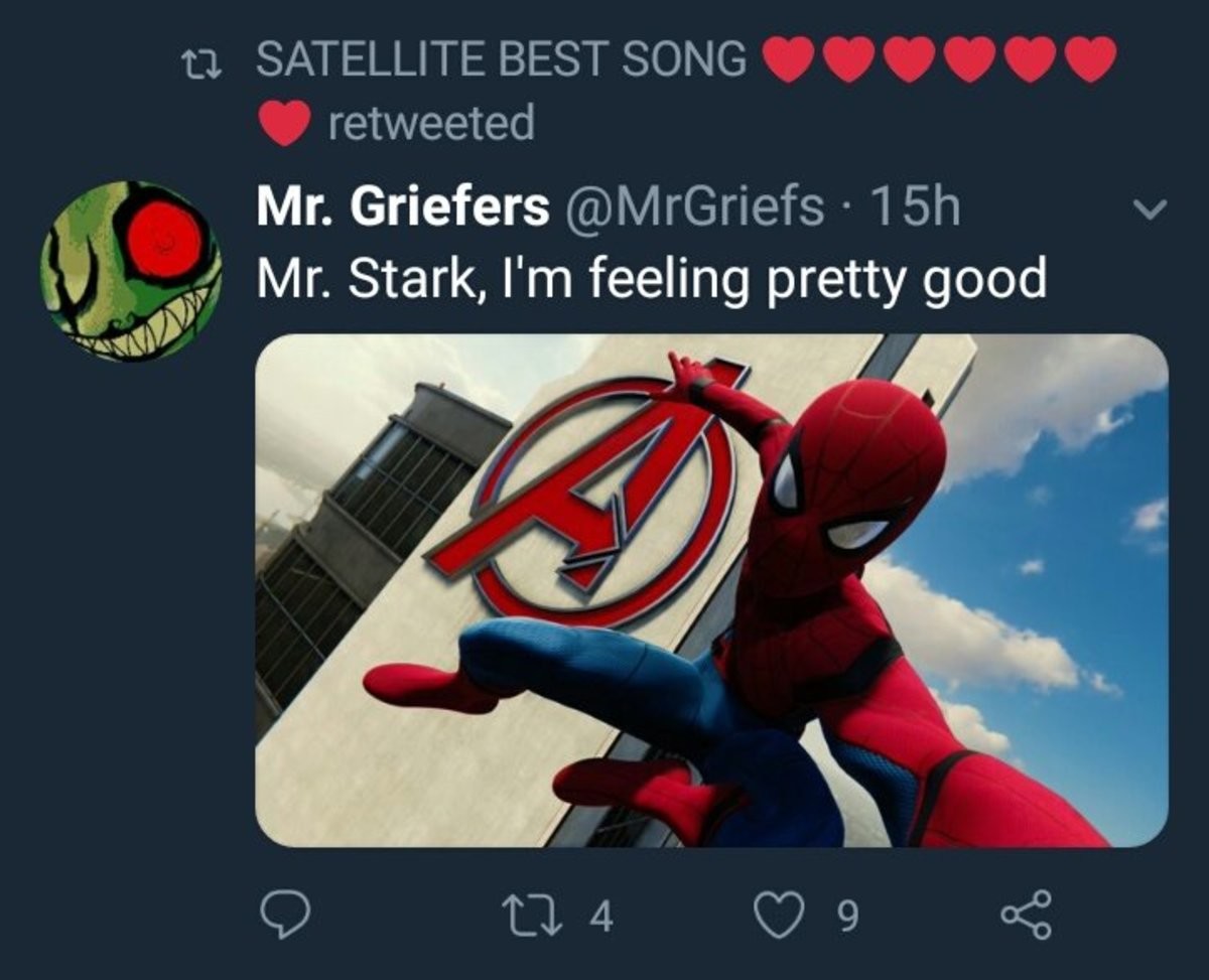 Two types of people. .. Spiderman, Spiderman, does whatever a spider can. Everything's, going dark. I don't feel good, Mr. Stark. Oh nooooo, there went the spiderman.