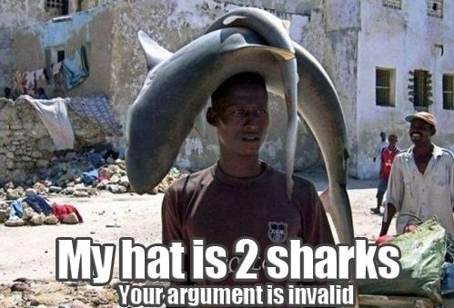 Two shark head. .. I am a shark... yours is the invalid argument...