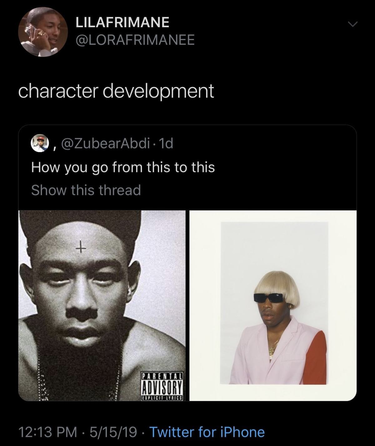 tyler the creator. .. By having fun instead of being full edge.