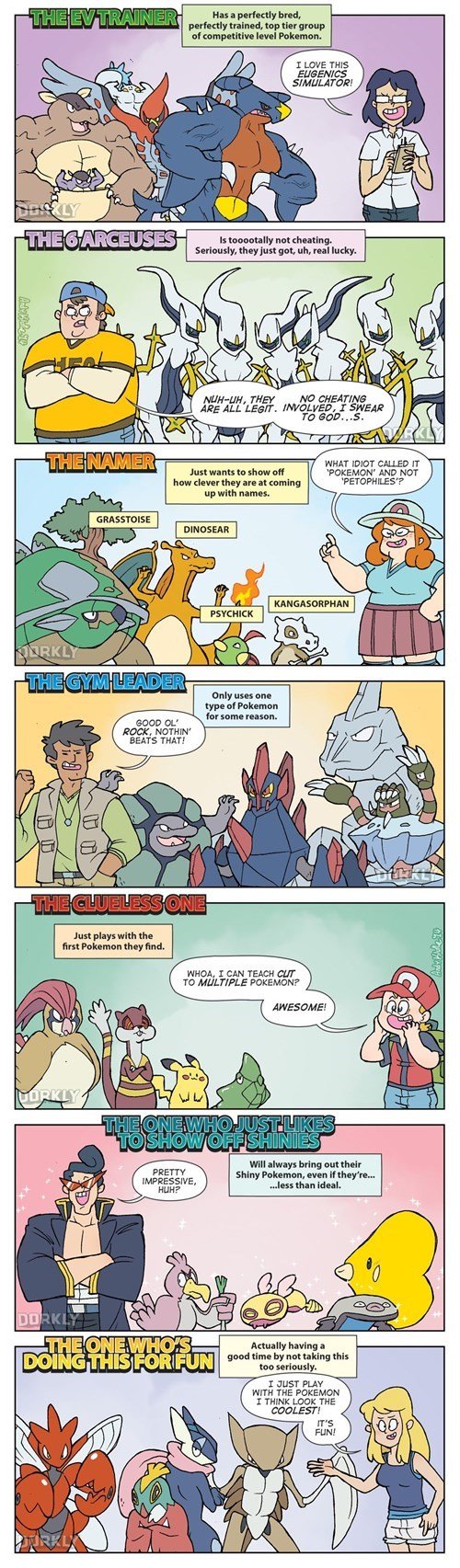 Types of Trainers. I have the the all star team... 2 zubats, 2 bidofs, 2 magikarps. Needless to say I'm the greatest trainer ever.. of Incl . I we THIS . f TIDE