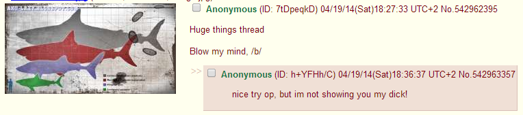 Typical 4chan. . Huge things thread Blow my mind, ml nice try op, but not showing you my dick!. ur mum