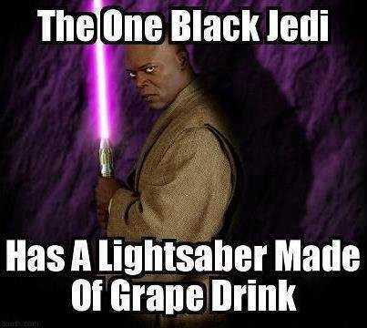 Typical Black Guy. . The We Black Jedi Has A Made or Gram:. Funny. I happened to love the purple light saber though. Looks bad ass.