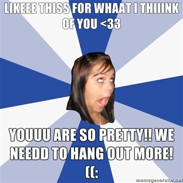 Typical facebook status. haha, I see this too much on facebook.